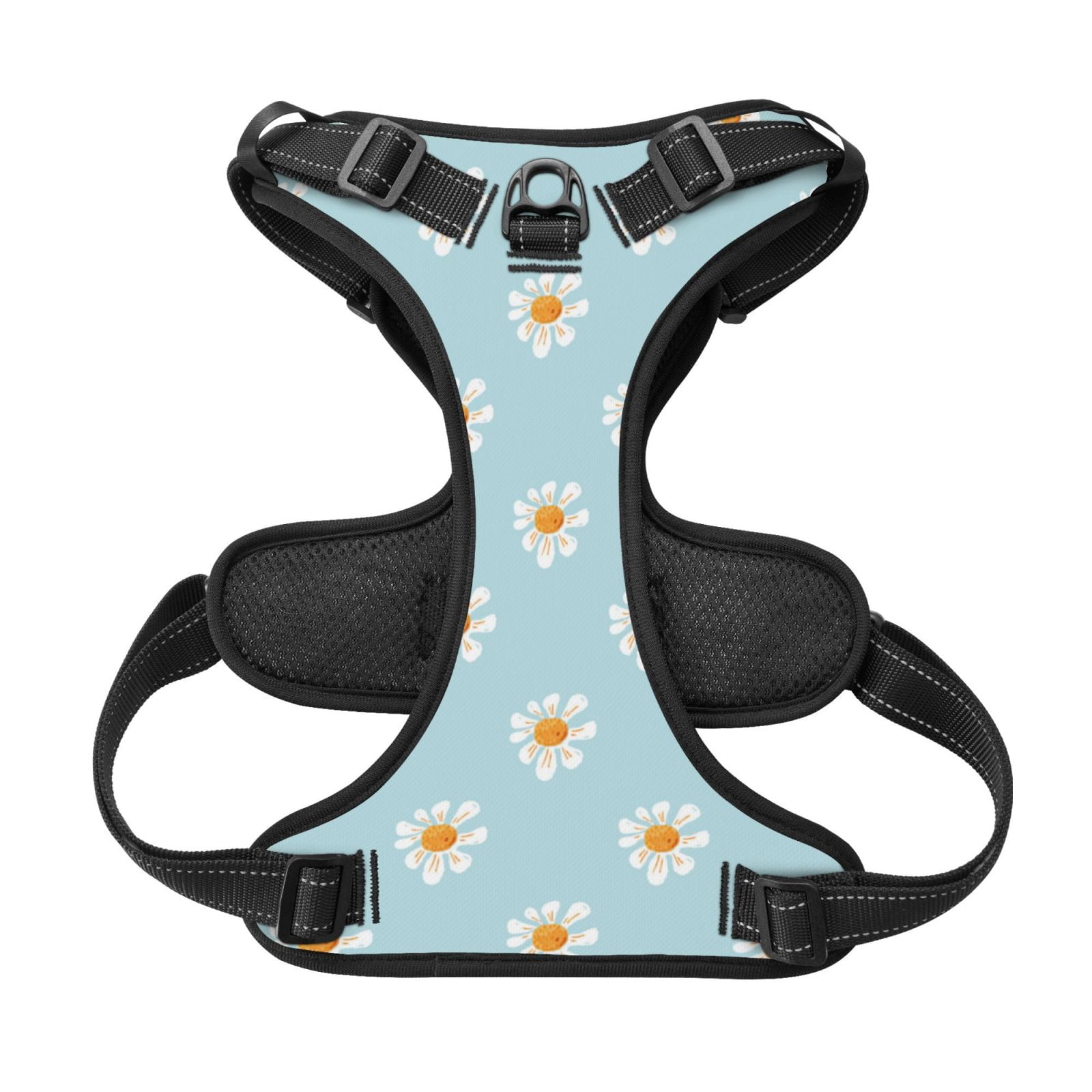 Kdxio Daisies Flowers Print No Pull Dog Harness Adjustable Reflective Oxford Easy Control Medium Large Dog Harness for Training and Everyday-X-Large