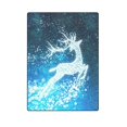 thumbnail image 1 of RYLABLUE Christmas Background Rennes Étoiles Jeter Couverture Canapé Couverture 58x80 Pouces, 1 of 3