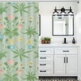 thumbnail image 5 of Floral Shower Curtain Mid Century Vintage Flower Green Plant Abstract Pattern Print Shower Curtains Sets Polyester Waterproof Fabric Decor Bathroom Curtain With Hooks-72"W x 86"L (Pack of 1), 5 of 7
