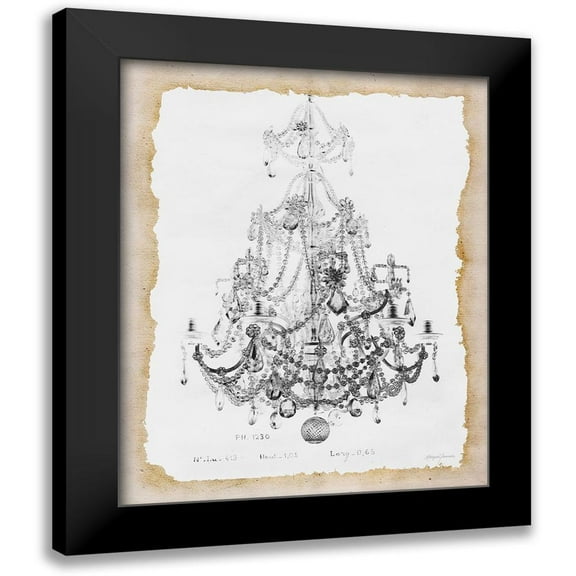 Yamada, Morgan 12x14 Black Modern Framed Museum Art Print Titled - Paris Chandelier 2