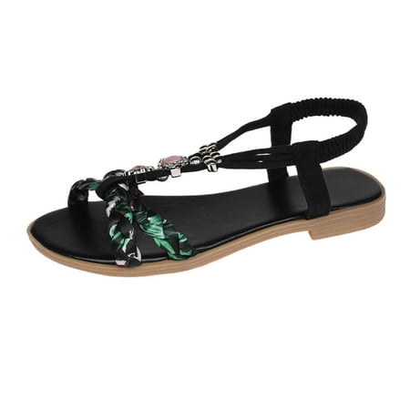 

WNVMWI Sandals Women Women s Flip-Flops Summer Comfortable Dress Sandals for Women Black Shoes Slippers Flip Flops Women Shoes Soft Sole Wedge Sandals Boho Fashion Beach Flip Flops Shoes Sand Size 38