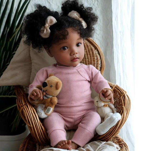 Muñeca Reborn Babeside Daisy Black Girl de 50 cm con ropa