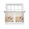 thumbnail image 2 of Sheer Curtain Panels Yellow Floral Butterfly Rod Pocket Voile Window Curtains Blue Flowers Retro Window Treatments Ligh Filtering Privacy Curtain Drapes for Bedroom Living Room 2 Panel Set 45 Inch, 2 of 9
