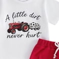 thumbnail image 4 of OYXSER Toddler Baby Boy Outfit Funny T Shirt Short Sleeve T-Shirt Tops Shorts Set Summer Clothes, Red 12-18M, 4 of 4