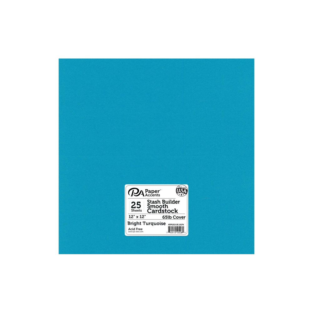 Paper Accents Cardstock 12"x 12" Stash Builder 65lb Bright Turquoise