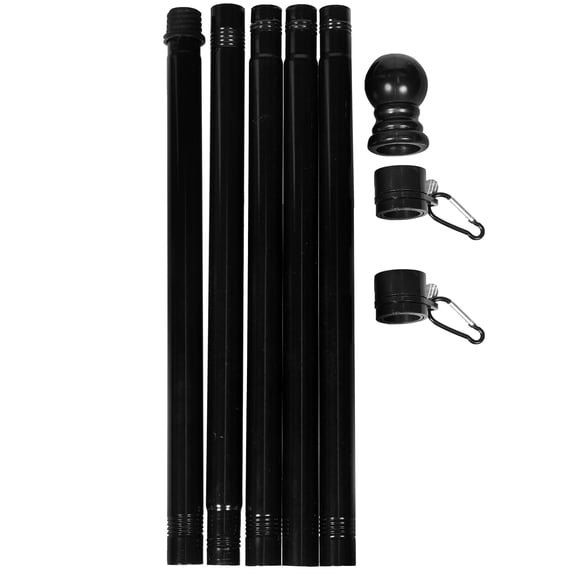 HOOWIFFY Stainless Steel Flagpole Black Durable Weather-Resistant Outdoor Display