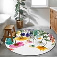 thumbnail image 3 of Round Rugs 3Ft, Spring Floral Round Area Rug Washable Indoor Throw Carpet, Yellow Pink Flowers Farmhouse Botanical Small Non Slip Circle Rug for Bedroom Living Room Home Decor Aesthetic, 3 of 8