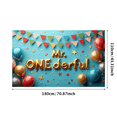 thumbnail image 3 of LUUFILx Mr ONEDerful Birthday Party Backdrop Banner Decorations Photography Props Happy Background Banner Supplies Balloon Theme Celebrations, 3 of 8