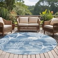 thumbnail image 5 of Blue Coastal Round Living Room Rugs 6 ft, Nautical Starfish Jellyfish Coral Summer Washable Area Rug with Non-Slip Sturdy Edge Binding Round Carpet for Kitchen Office Bedroom, 5 of 9