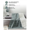 thumbnail image 5 of YnM Weighted Blanket — Cotton/Polyester Blend Fabric with Premium Glass Beads (Deep Green/Grey Reversible, 48''x72'' 12lbs), Suit for One Person(~140lb) Use on Queen/King, 5 of 6