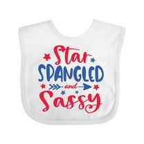 Inktastic 4th of July Star Spangled and Sassy with Arrow and Stars Boys or Girls Baby Bib