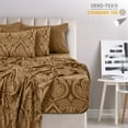 thumbnail image 6 of Lux Decor Collection Paisley Printed Queen Bed Sheets Set, 6 Piece Microfiber Sheets, Fitted Sheet, Flat Sheet, 4 Pillowcases - Brown, 6 of 7