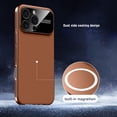 thumbnail image 2 of Dteck Magnetic Case for iPhone 16 Pro Max,Luxury Leather Case Compatible with MagSafe Shockproof Heat Dissipation Bumper Cover for iPhone 16 Pro Max,Brown, 2 of 8
