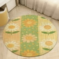 thumbnail image 4 of Floral Colorful Flower Soft Bedroom Round Area Rug, Washable Cute Nursery Circle Throw Mat, Non-Slip Contemporary Small Low Pile Floor Carpet for Dorm Bedside, 4 of 6