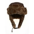thumbnail image 5 of Winter Faux Fur Brown Aviator Cap, 5 of 5