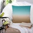 thumbnail image 4 of Teal Brown Ombre Throw Pillow Covers, Soft Pillowcases with Invisible Zipper, Turquoise Gradient Modern Abstract Art Square Pillow Cushion Covers for Living Room Couch Sofa Bed 18x18 Inches, 4 of 8
