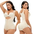 thumbnail image 4 of Fesfesfes Women Plus Size Bodysuit Lace Splicing Body Shaper Zipper Tummy Control Shapewear Underwear Sling Corset Bodysuit Shapewear, 4 of 9
