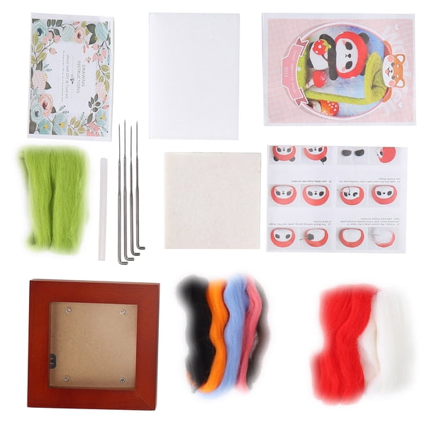 Materiales para hacer muñecos de peluche Jadeshay Kit de fieltro con aguja fibra de lana