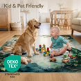 thumbnail image 4 of ODIKA 6'x9' Ultra-Soft Area Rug, Bathroom Vintage Symmetrical Plume Display Watercolor Classical None Washable, Bare feet friendly, Silk-Touch for Guest Room, Bedroom, 4 of 7