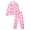 style 1, variant on NIPAXO Girls Pajamas Set Long Sleeve Button-Down Top and Pants Silk Satin with Cute Pink Bows Print Sleepwear for Kids