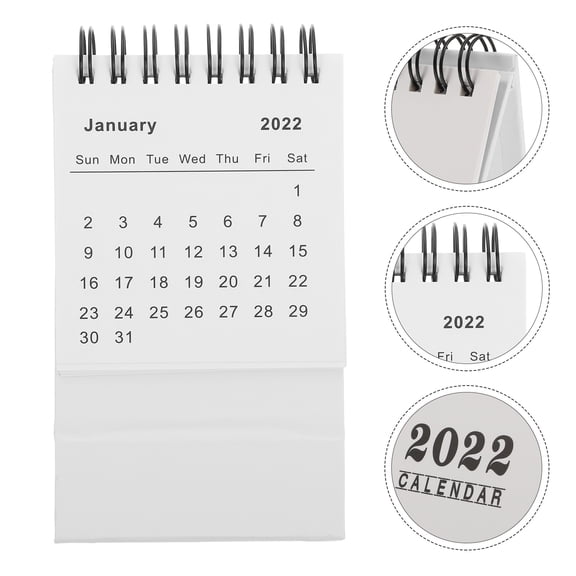 Niceauty 1Pc Creative 2022 Desk Calendar White Paper with Thick Pages and Easy Page Turning for Office
