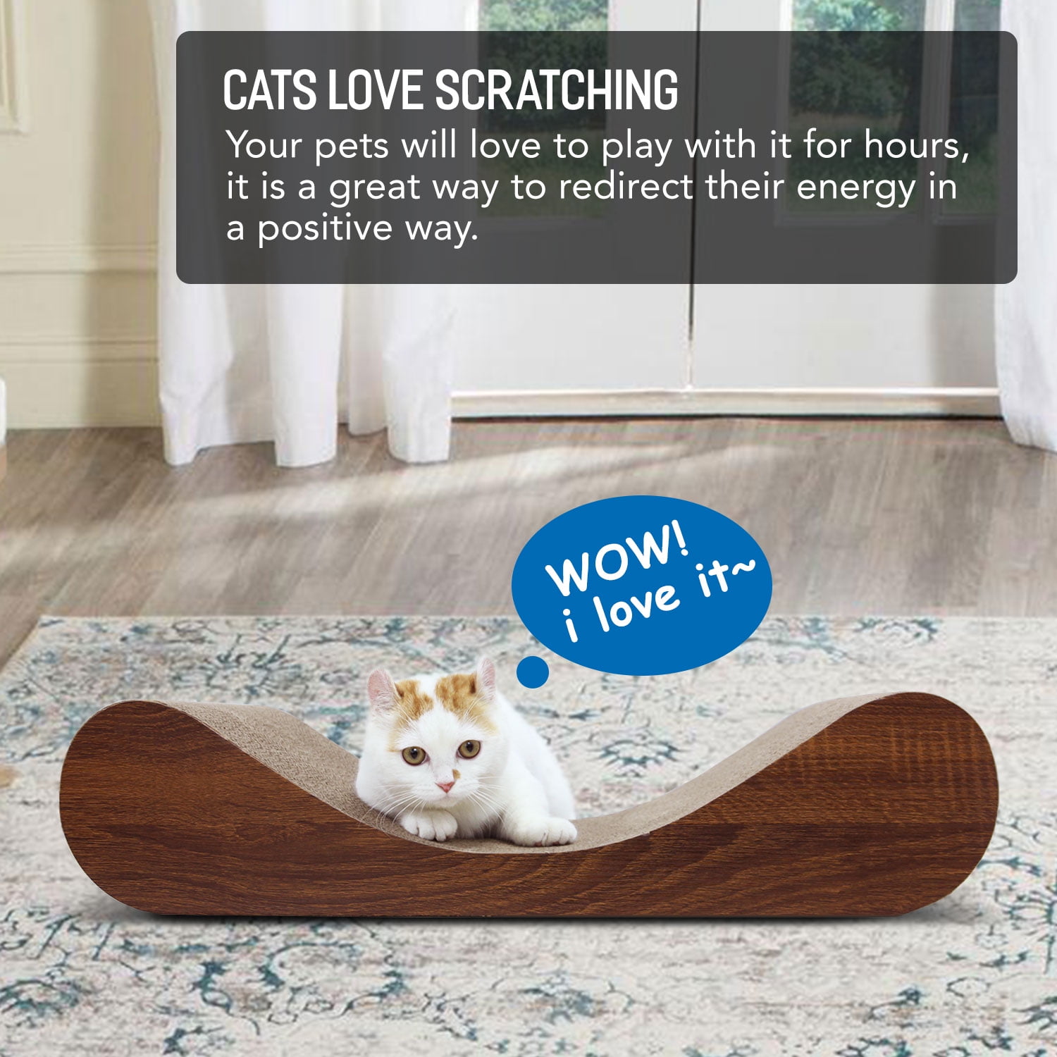 Pefilos 23" Cat Scratcher Cardboard Bed Bone Cat Scratching Pads Corrugated Cat Scratch Toy, Light Brown Pefilos 23" Cat Scratcher Cardboard Bed Bone Cat Scratching Pads Corrugated Cat Scratch Toy, Light Brown