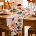 thumbnail image 2 of Pink Spring Floral Table Runner Linen Burlap Table Runner 72 Inches Long Vintage Pastoral Flowers Summer Botanical Dresser Scarves for Kitchen Island Coffee Dining Party Wedding Holiday Decor 14"x72", 2 of 8