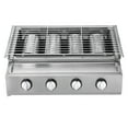 thumbnail image 3 of 4 Burners Gas BBQ Grill Gas BBQ Grill Stainless Steel Outdoor Camp Picnic Barbecue, 3 of 17