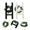 thumbnail image 4 of 2PCS Farmhouse Ladder Decor Vintage Wooden Ladder with Wreath Adornment, 4 of 7