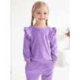 thumbnail image 4 of Girls Fall Clothes Sets Kids Casual Long Sleeve Tops + Pants Sweatsuit 2Pcs Tracksuit Outfits, Size 2-10 Years Old, 4 of 8