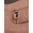 thumbnail image 1 of Sale: Antique Halo 1.50 Carat Peach Pink Morganite (emerald cut Morganite) and Diamond Engagement Ring in 10k Rose Gold, 1 of 2