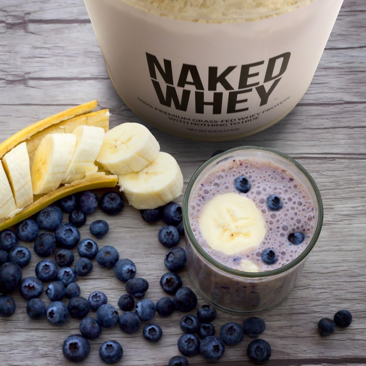 NAKED WHEY 5LB 100% Grass Fed Unflavored Whey Protein Powder - Only 1 Ingredient, Undenatured - No GMO, Soy or Gluten - No Preservatives - Promote Muscle Growth and Recovery - 76 Servings