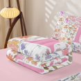 thumbnail image 5 of Homewish Girls Pink Flower Zipper Twin Comforter Sets with Fitted Sheet and 2 Pillowcases,Garden Floral Zipper Bedding Set,Letter P,Pink Reversible,4 Pieces, 5 of 7