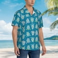 thumbnail image 5 of Balery Sea Turtle Print Men's Hawaiian Shirts Short Sleeve Beach Shirt Relaxed Fit Vacation Button Down Shirts-Small, 5 of 9
