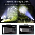 thumbnail image 3 of Linterna LED ultrapotente recargable por USB, linterna impermeable con zoom de 5 modos para acampar Senderismo Emergencia, 3 of 5