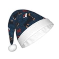 thumbnail image 2 of KLL Christmas Hats for Adults Plush Christmas Dachshund Print Santa Hat Xmas Fluffy Santa Claus Hat for Women Men, 2 of 6