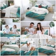 thumbnail image 6 of Aqua White Marble Bedding 3 Piece Duvet Cover Set Twin Size, Nature Marble Crack Yellow Lines Art Soft Microfiber Comforter Cover with Zipper Closure & Pillowcases, FadeResistant Quilt Cover, 6 of 9