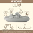 thumbnail image 3 of Cushionaire Fame Pillow Recovery Sandals for Women, Adjustable Double Buckle Waterproof EVA Cloud Slides for Women, 3 of 22