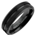thumbnail image 2 of Metals Jewelry Men's / Women's Stainless Steel 6mm Wedding Band Center Grooved Black Plated Ring Size 11, 2 of 8