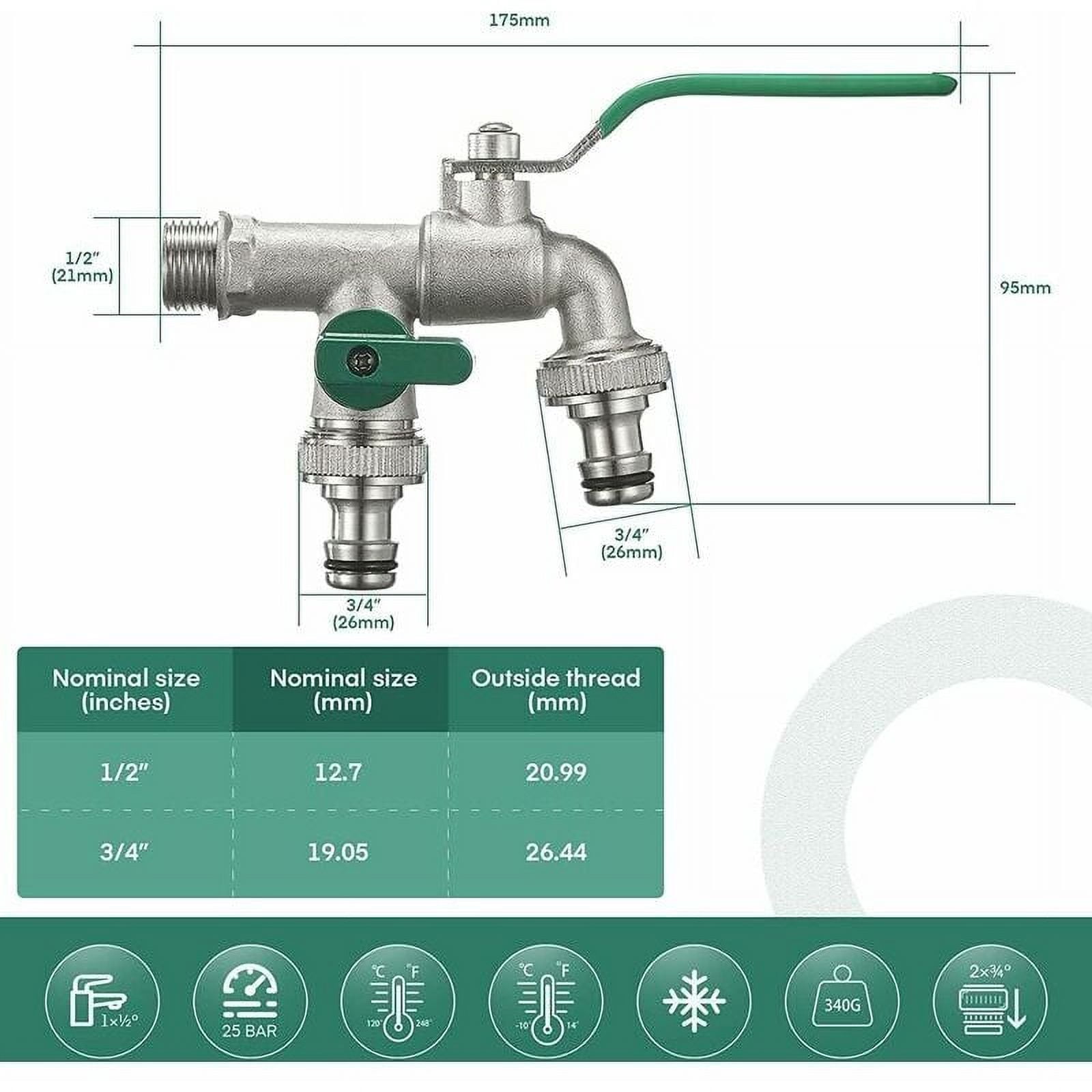 High-Quality Outdoor Faucet, Premium Material For Longevity, Double Garden Tap Ensures Smooth Operation And Enhanced Functionality In Home And Garden Settings