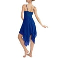 thumbnail image 2 of Miaeowve Women's Lyrical Dance Dresses Asymmetric Chiffon Cami Skirted Leotard Ballet Dress Skating Dancewear Blue M, 2 of 7