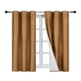 thumbnail image 4 of Adam Gold Color Set of 2 Panels Drapes Thermal Blackout Noise Reduce 100% privacy Window Curtain Grommets Home Décor 63" Long, 4 of 5