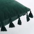 thumbnail image 5 of Boho Decorative Soft Velvet Throw Pillow Covers with Tassels Solid Cushion Case for Couch Bed Sofa, Green, 18x18 inch, 2 Packs, 5 of 6