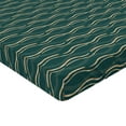 thumbnail image 4 of Ambesonne Abstract Fitted Sheet, Swirly Wave Boho Modern, King Size, Teal and Pale Brown, 4 of 5