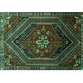 thumbnail image 1 of Ahgly Company Machine Washable Indoor Rectangle Persian Turquoise Blue Traditional Area Rugs, 2' x 4', 1 of 4
