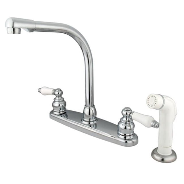 Kingston Brass KB711 8 Inch Center Kitchen Faucet With Side Sprayer - Polished Chrome