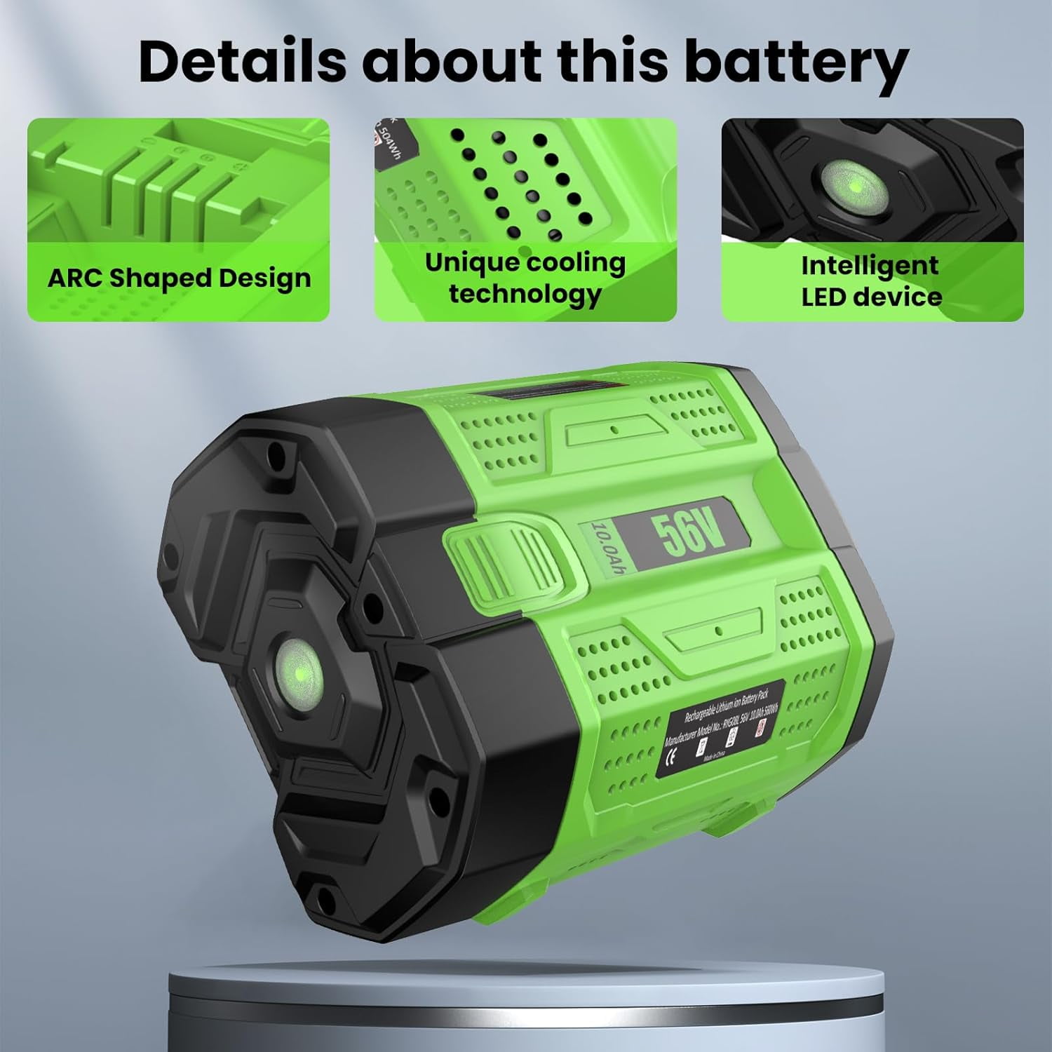 2Pack 10000mAh 56V Replacement Battery for EGO 56V Battery 10Ah Compatible with EGO Battery 56Volt Cordless Tools
