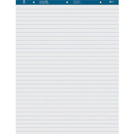Business Source Standard Ruled Easel Pad - 50 Sheets - 15 lb Basis Weight - 27" x 34" - White Paper - Perforated - 2 / Carton | Bundle of 10 Cartons