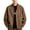 (NEW30)Coffee, variant on Thousandth Men's Vintage Bomber Jacket Casual Faux Leather Button Up Outerwear Coat Loose Fit Baseball Jacket for Fall Daily Wear