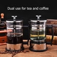 thumbnail image 3 of Coffee Maker Pot, Stainless Steel Glass Coffee Pot French Press Filter Pot Household Tea Maker,Suitable for Making Tea, 3 of 5
